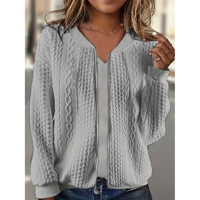 Bomber Jackets For Women Cute Jacquard Coats Lightweight Zip Up Jackets Dressy Casual