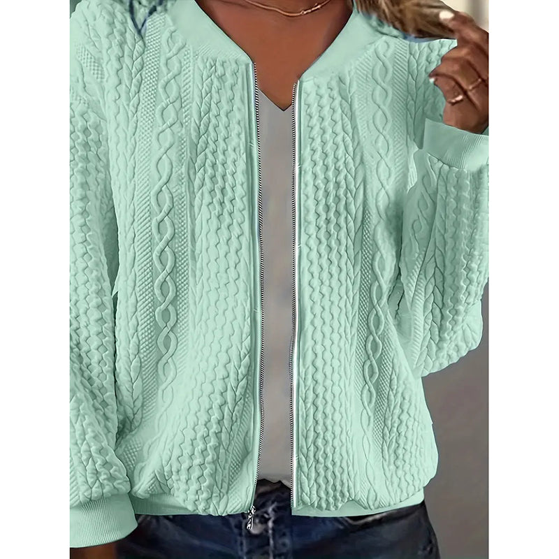 Bomber Jackets For Women Cute Jacquard Coats Lightweight Zip Up Jackets Dressy Casual